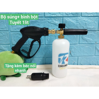 combo súng và bình bột tuyết rửa xe không chạm