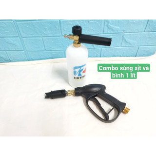 combo súng và bình bột tuyết rửa xe không chạm