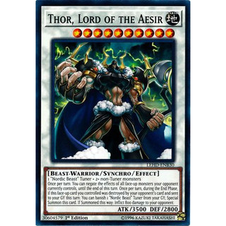 [ Dưa Hấu Yugioh ] Lá bài thẻ bài Thor Lord of the Aesir - Tặng bọc bài nhựa bảo quản