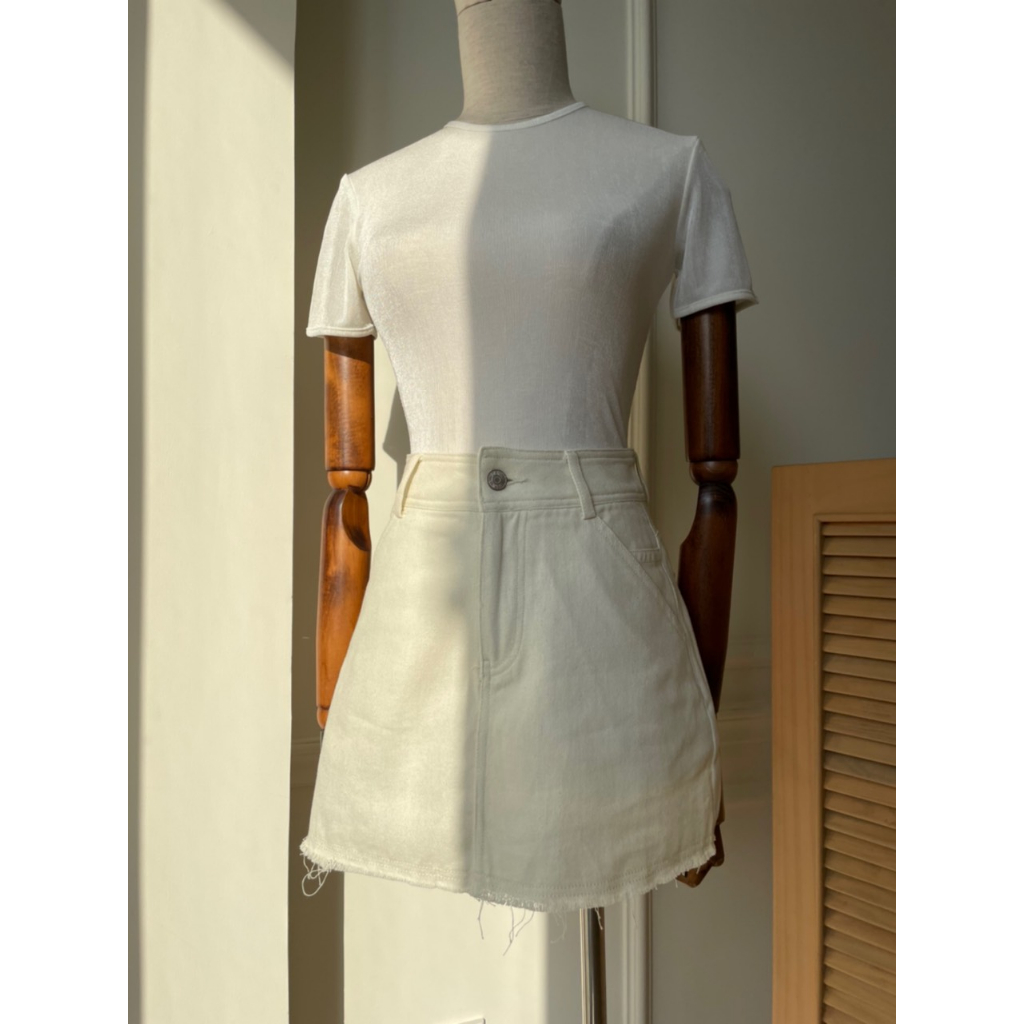 Chân váy ngắn nữ kaki dáng chữ A basic