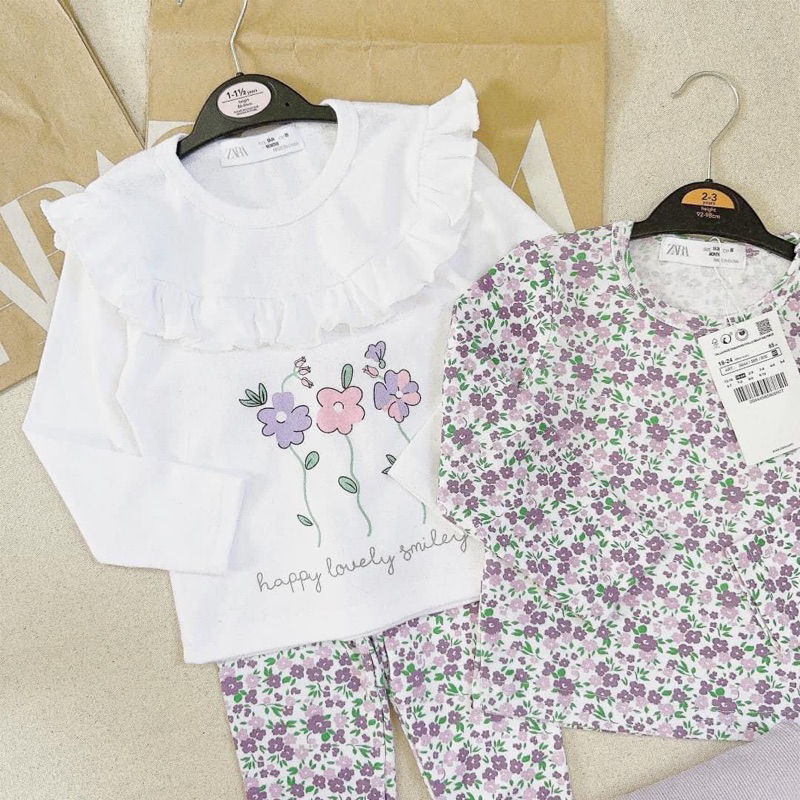 SET 2 BỘ HOA TRẮNG TÍM BÉ GÁI