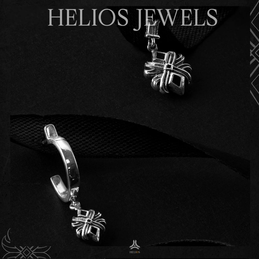 [Mã BMLT35 giảm đến 35K đơn 99K] Khuyên tai bạc nam, nữ HeliSilver Lotus Root Hoop Earrings Helios Original S925 KTB315