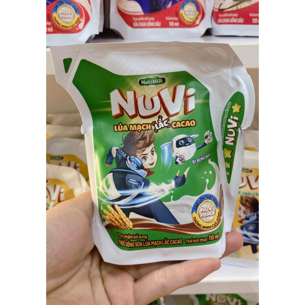 Thùng 24 túi NuVi Sữa Lắc Trái Hương Trái Cây-110ml