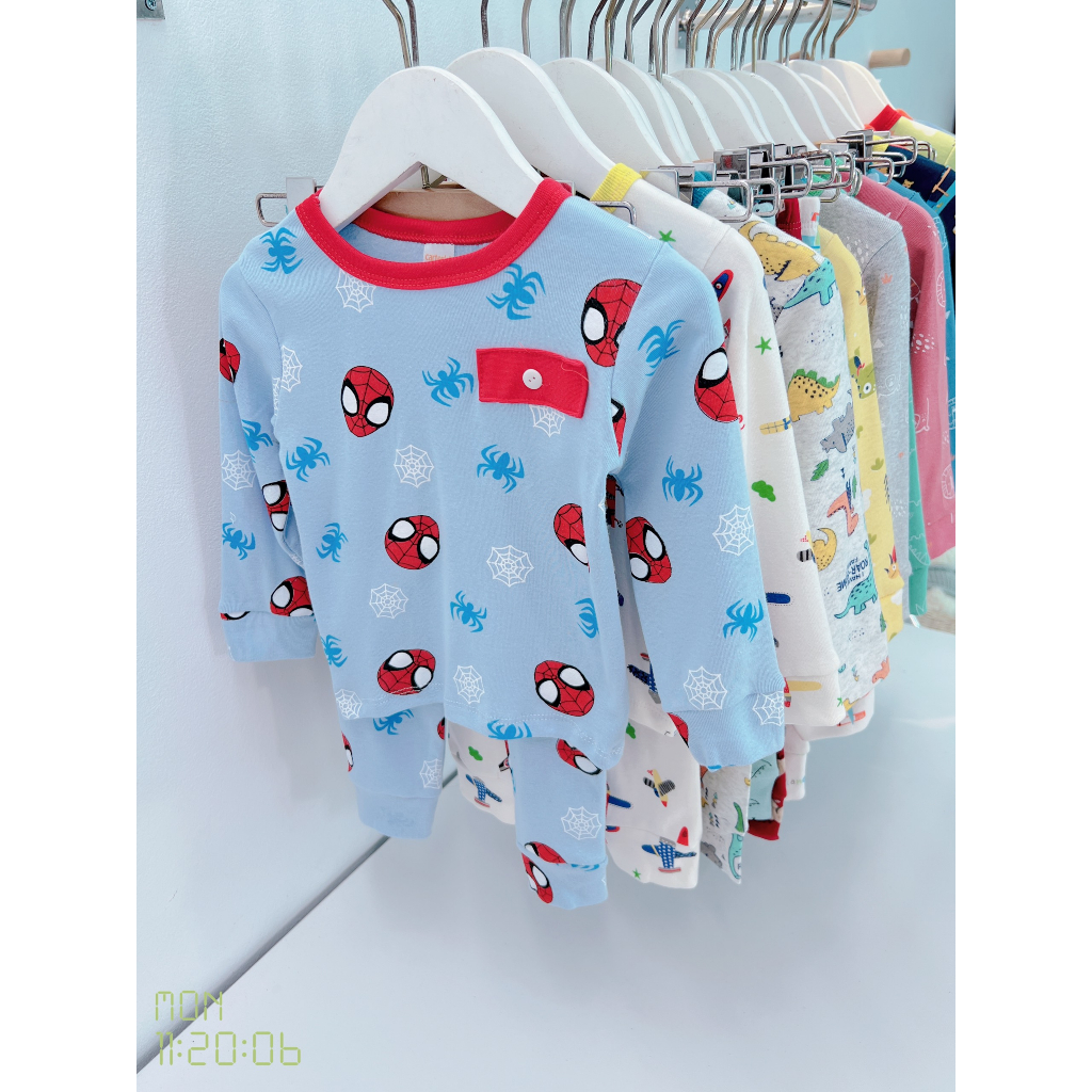 Bộ quần áo dài tay Cater Sài Gòn, vải cotton mềm mịn, co giãn thoải mái cho bé trai, bé gái BD41