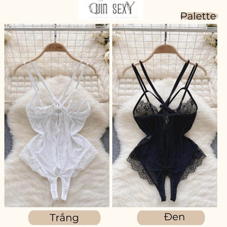 Bodysuit ren đan dây ngực hở đũng bs040
