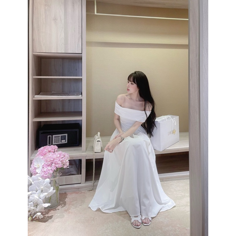 Đầm maxi trễ vai LéNa sang trọng thanh lịch hằng ngày