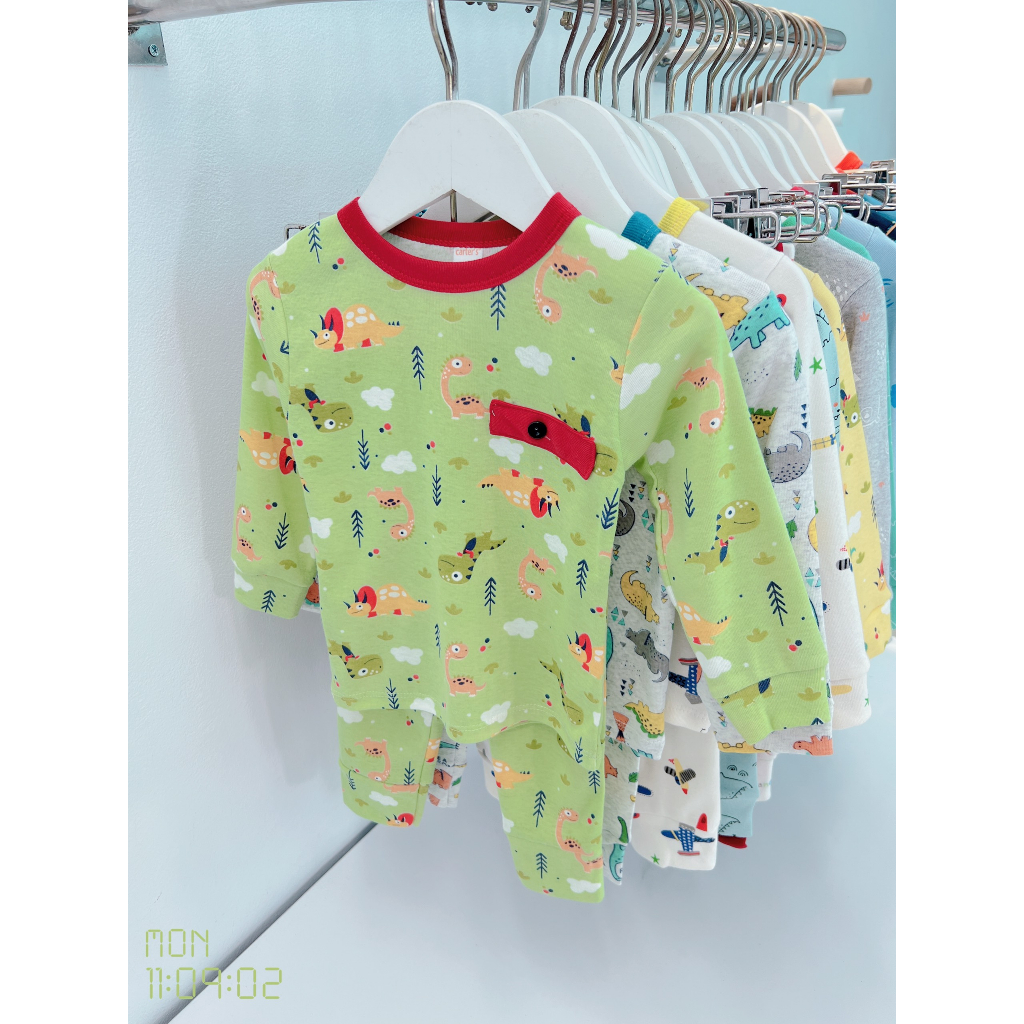 Bộ quần áo dài tay Cater Sài Gòn, vải cotton mềm mịn, co giãn thoải mái cho bé trai, bé gái BD41