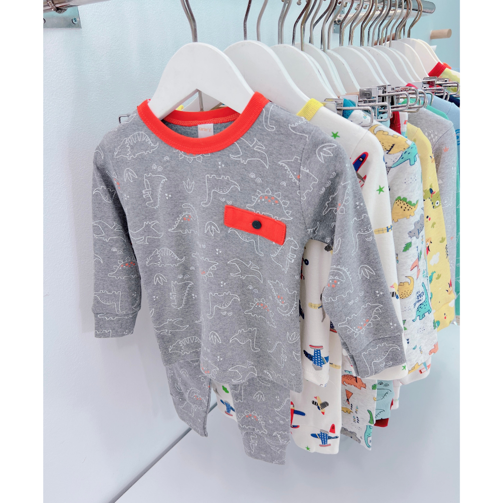 Bộ quần áo dài tay Cater Sài Gòn, vải cotton mềm mịn, co giãn thoải mái cho bé trai, bé gái BD41