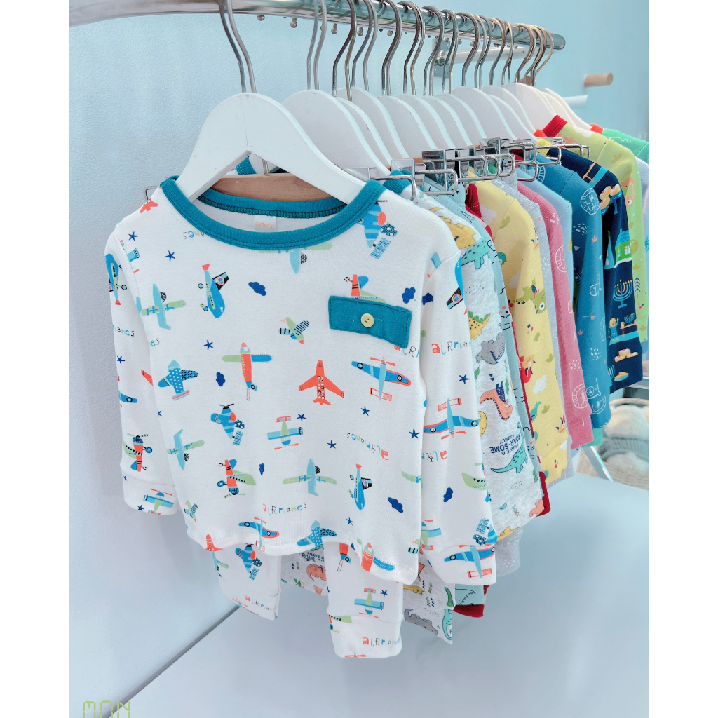 Bộ quần áo dài tay Cater Sài Gòn, vải cotton mềm mịn, co giãn thoải mái cho bé trai, bé gái BD41