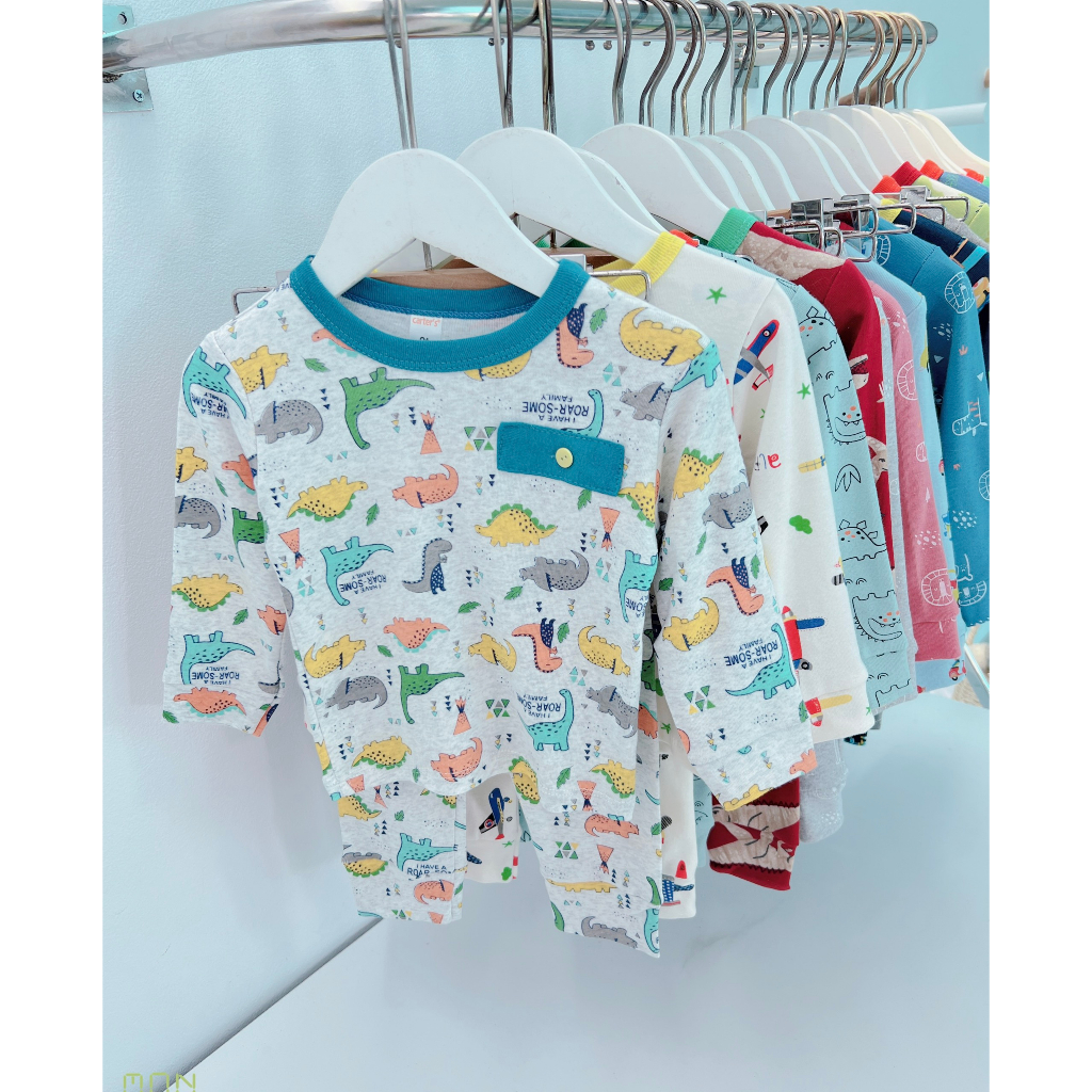 Bộ quần áo dài tay Cater Sài Gòn, vải cotton mềm mịn, co giãn thoải mái cho bé trai, bé gái BD41