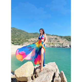 Maxi loang màu Khoét eo TKCC