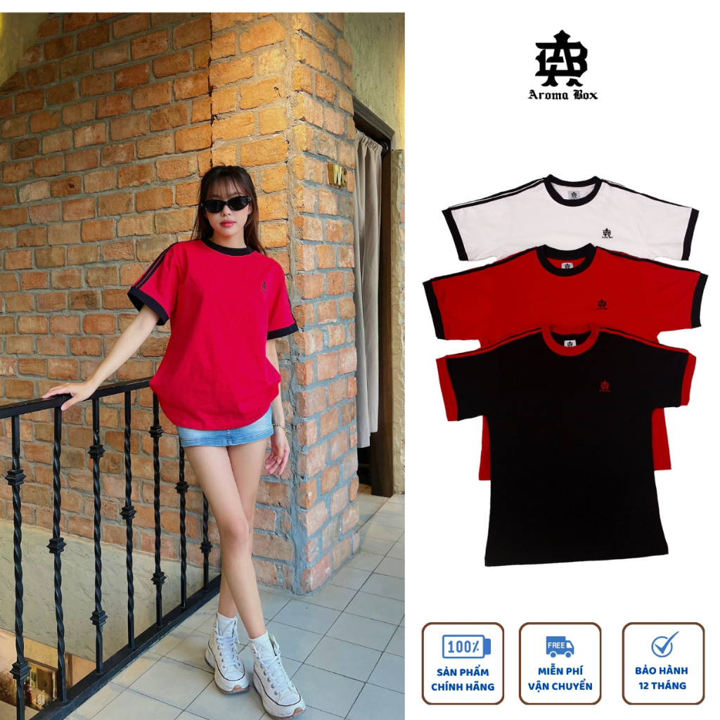 ShopXuHuong -  Áo thun trơn dài đủ màu, áo phông rộng nam nữ basic 100% chất cotton màu Đỏ