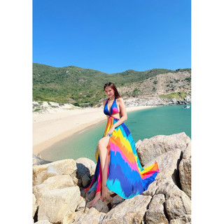 Maxi loang màu Khoét eo TKCC