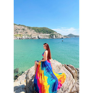Maxi loang màu Khoét eo TKCC