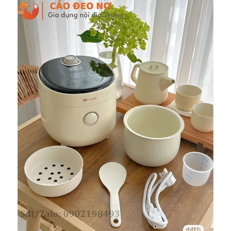 Nồi cơm cao tần đa năng Bear 1,6l dành cho 2-3 người - Cáo đeo nơ