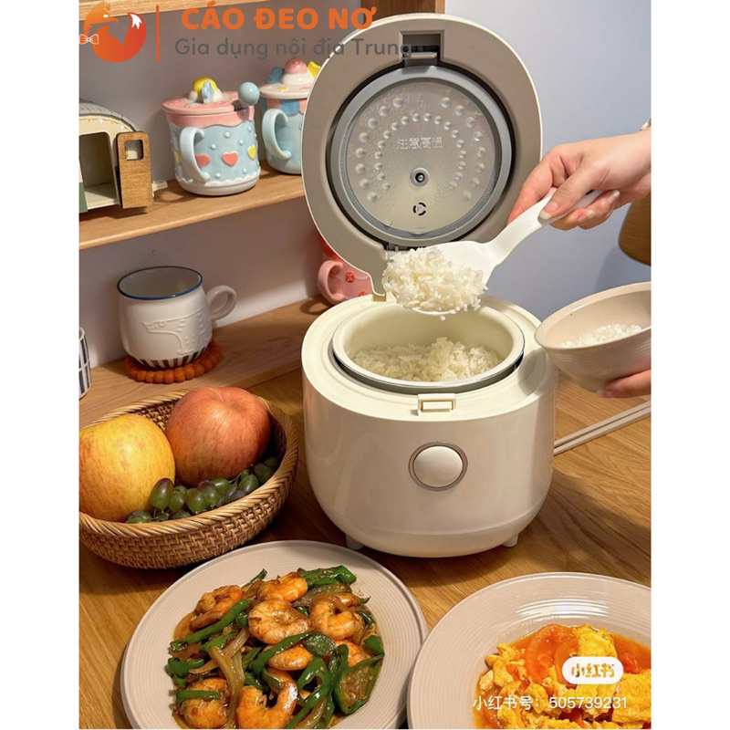 Nồi cơm cao tần đa năng Bear 1,6l dành cho 2-3 người - Cáo đeo nơ
