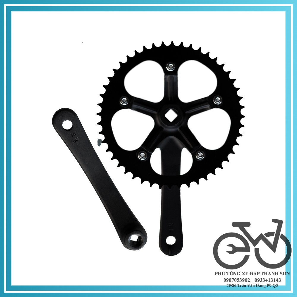 Bộ đùi đĩa nhôm 48 răng 1 tầng, Đùi đĩa xe đạp Fixed Gear