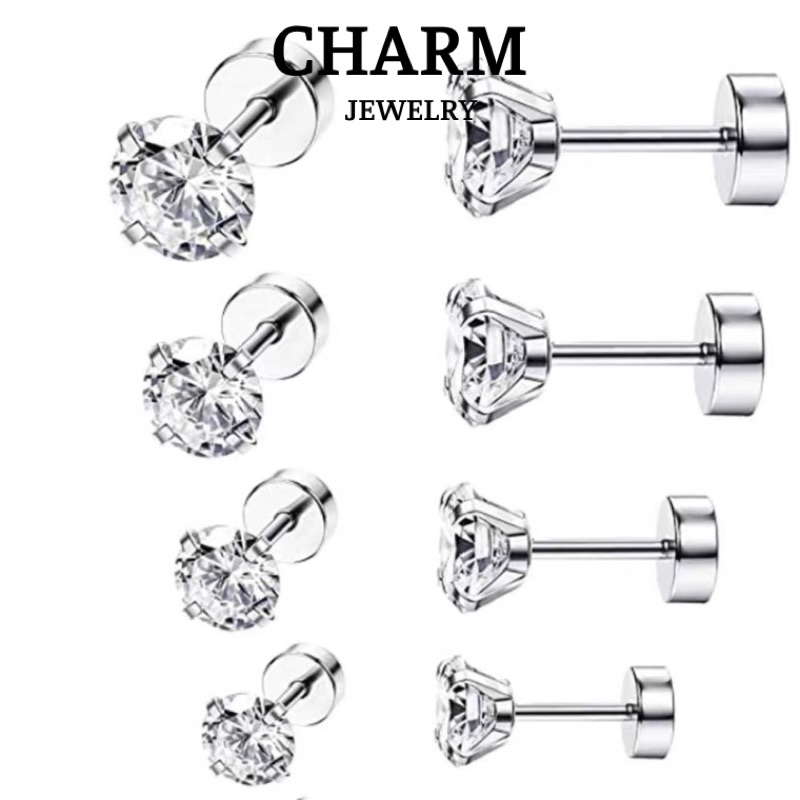 Khuyên Tai Đính Đá Zircon Basic