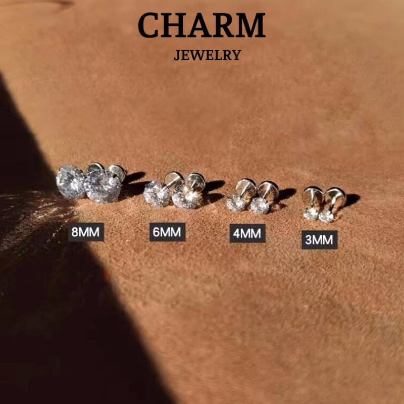 Khuyên Tai Đính Đá Zircon Basic