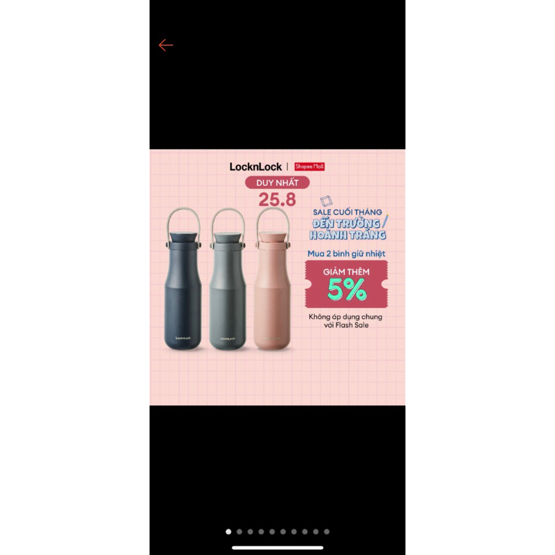 Bình giữ nhiệt lock & lock màu hồng