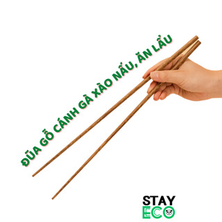 Đũa gỗ dài xào nấu STAY ECO đũa ăn lẩu, đũa ăn cơm kháng khuẩn, tiện lợi, sử dụng cho gia đình, nhà hàng