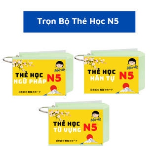 [ ĐỦ BỘ ] Trọn Bộ Thẻ Học Hán Tự - Từ Vựng - Ngữ Pháp N5 ( Bản Mới )