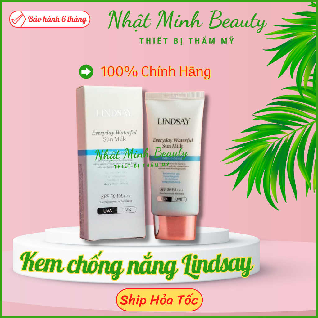 KEM CHỐNG NẮNG VẬT LÝ LINDSAY SPF 50 PA+++ UVA UVB