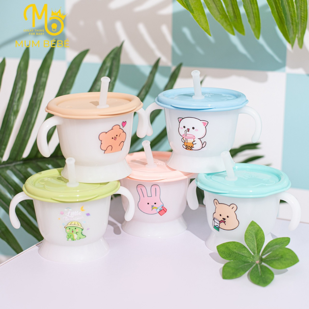 Cốc tập uống nước Mumbebe cho bé ăn dặm 3 giai đoạn, Cốc tập hút cho bé 3 giai đoạn Mumbebe chống sặc an toàn