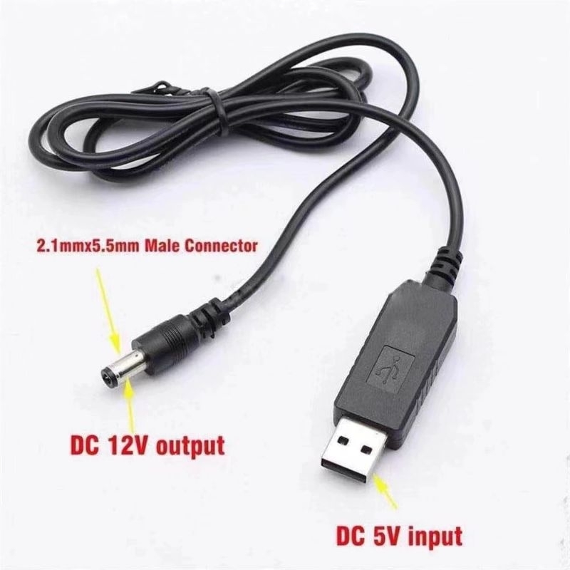 Cáp chuyển đổi USB 5V  sang 12V DC dưới 1A, cấp cho các thiết bị dòng nhỏ , wifi, đèn led nhỏ, quạt mini 12v. v.v&amp;vv