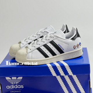 Giày Thể Thao Sneaker Adi,das AD Das Mũi Sò SupperStar Sticker Hoạt Hình Màu Trắng Sọc Đen Cho Nam Nữ