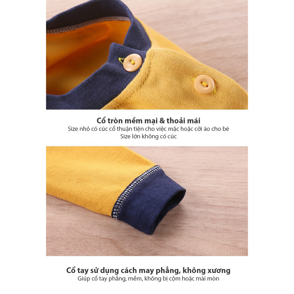 Bộ Thun Dài Tay cho bé trai & bé gái, 100% cotton mềm mại, thoáng khí Quảng Châu Cao Cấp