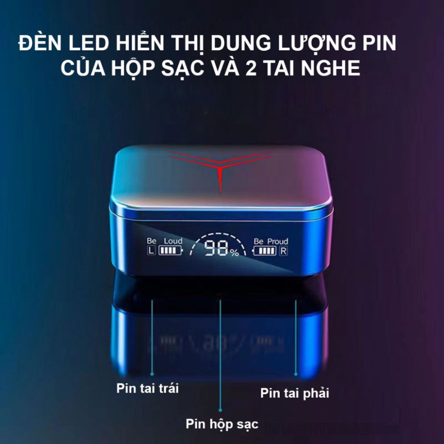 Tai nghe bluetooth Gaming V5.3 M88 Plus cảm ứng, màn hình led, chống nước ipx7, kiêm sạc dự phòng - KT209
