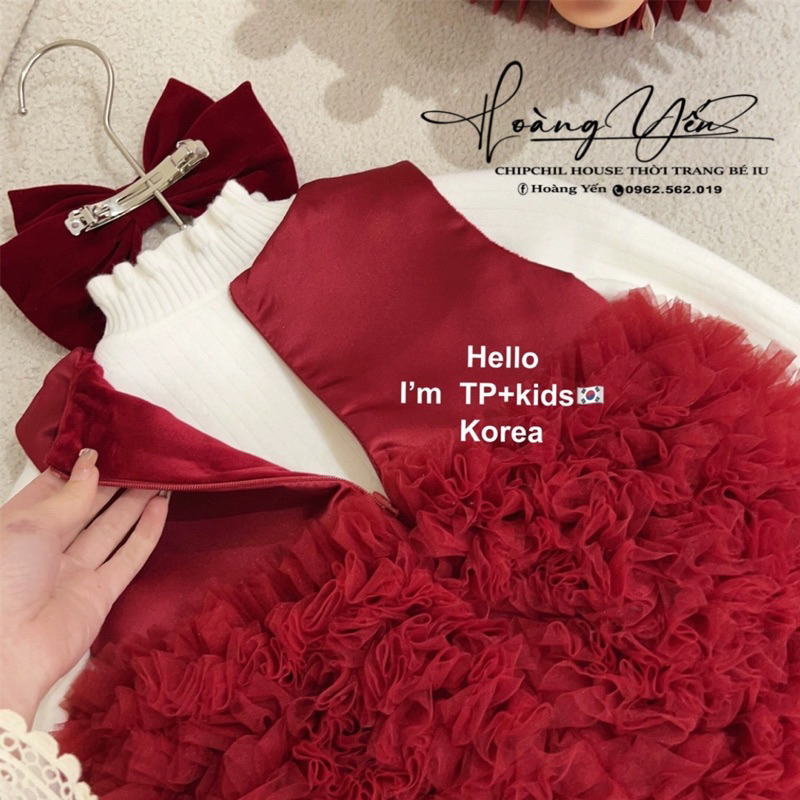 Váy Đỏ Lót Nhung Dày Dặn Mới Nhất 2023 Cho Bé Gái ChipChil