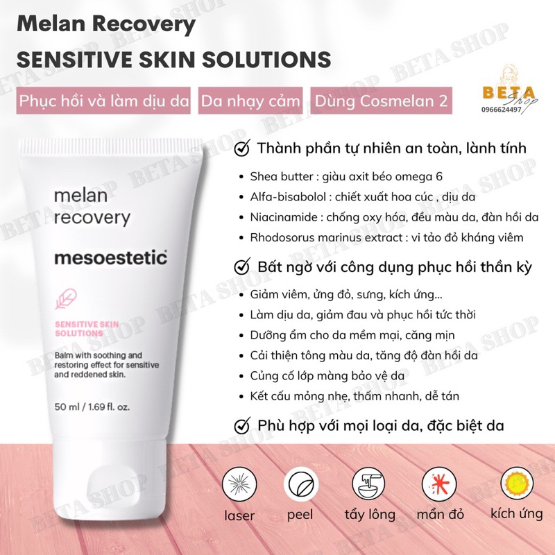 Kem Dưỡng Phục Hồi Da Nhạy Cảm Mesoestetic melan recovery