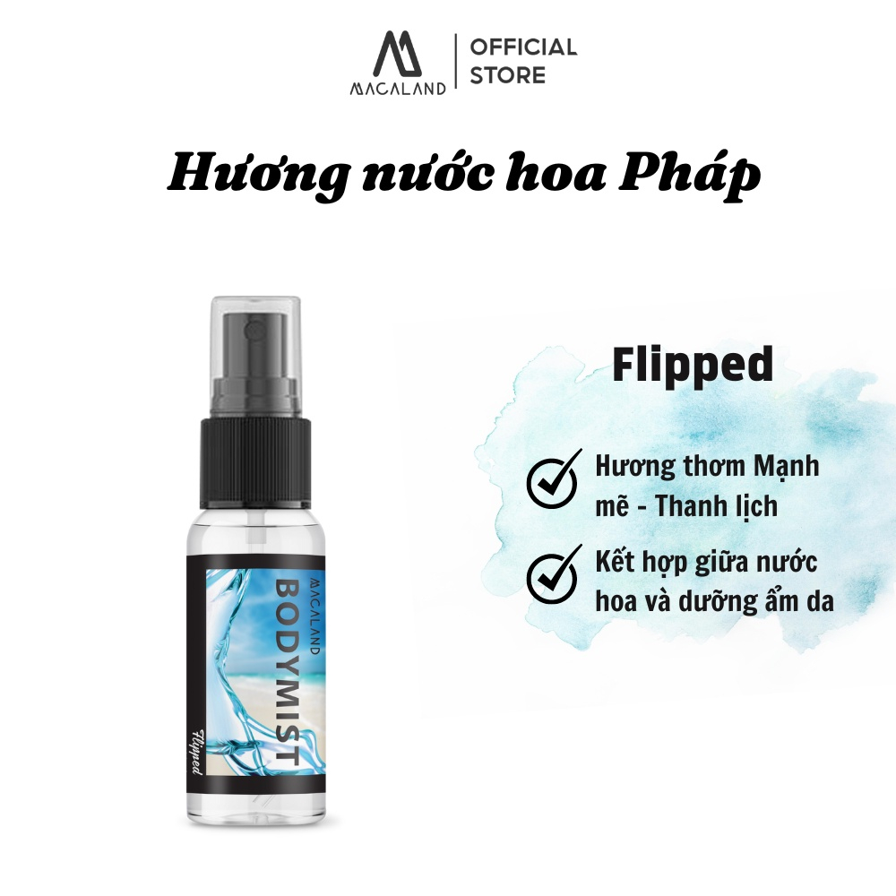 Xịt thơm toàn thân Body Mist hương nước hoa Pháp dưỡng ẩm da, lưu hương lâu 20ml/35ml MACALAND - JML SHOP