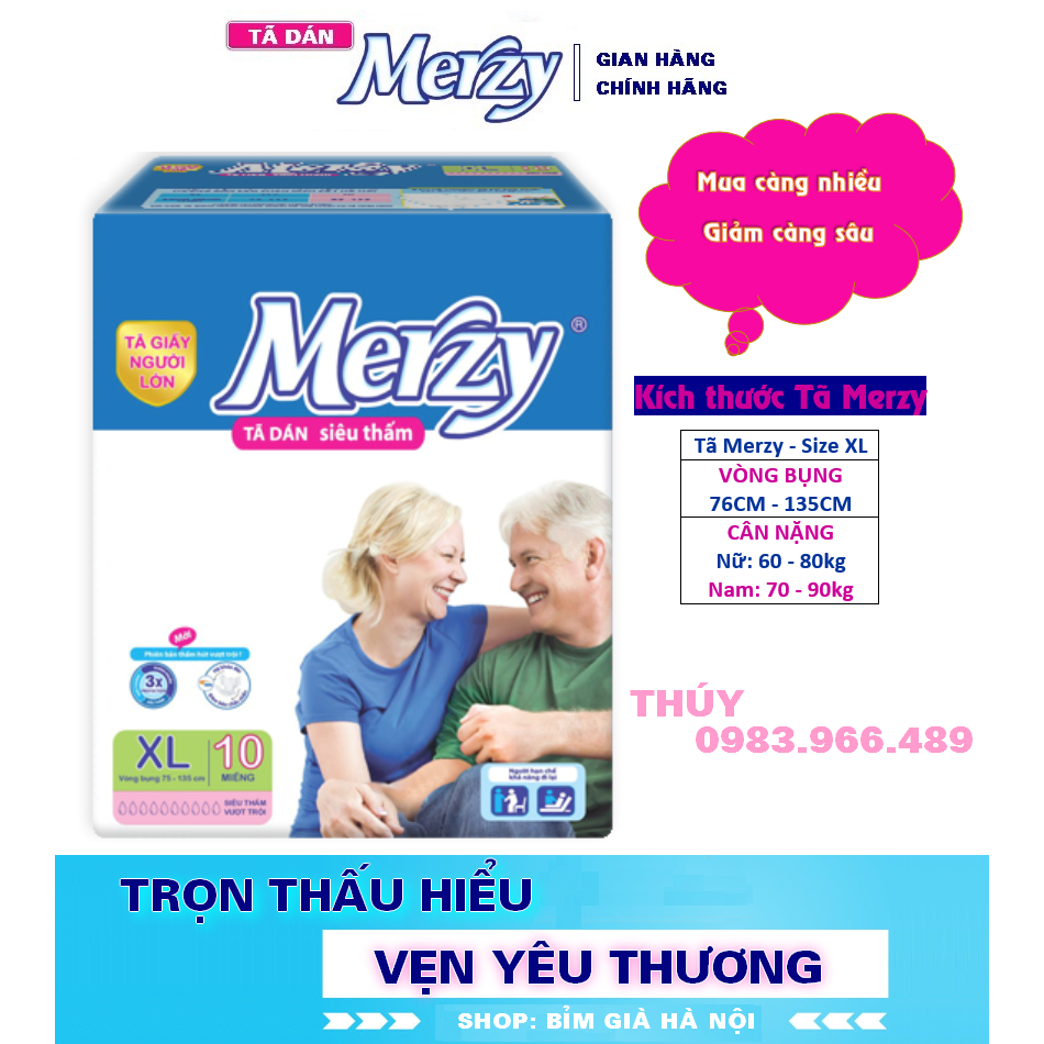 Bỉm người già Merzy XL10 miếng, #Tã Merzy #Tã già Merzy #bỉm già Merzy #bỉm merzy #merzy #bỉm già 100