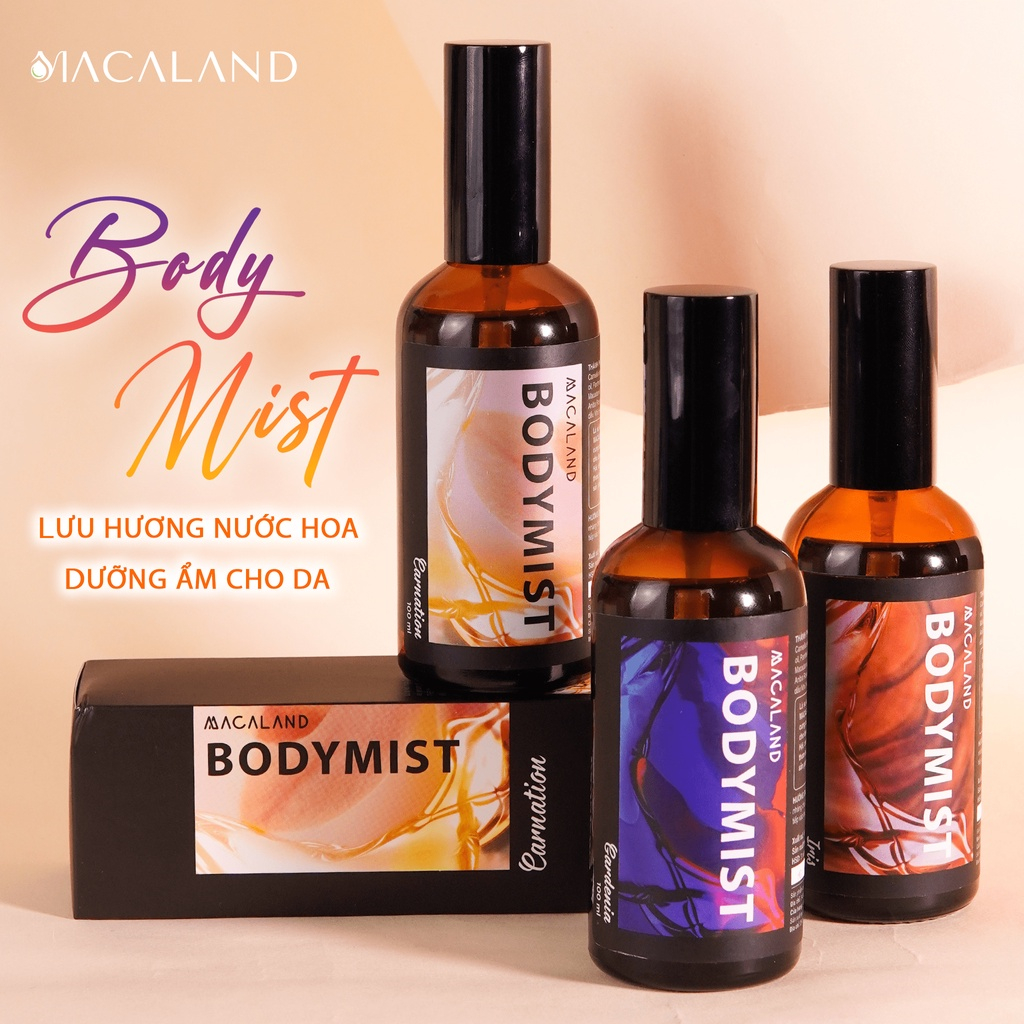 Xịt thơm toàn thân Body Mist hương nước hoa Pháp dưỡng ẩm da, lưu hương lâu 20ml/35ml MACALAND - JML SHOP