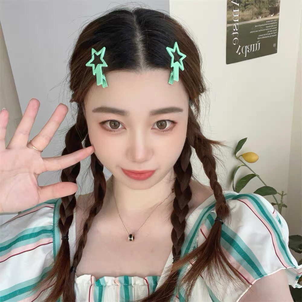 Kẹp Tóc Mái Ngang Hình Ngôi Sao Bằng Kim Loại Y2K Màu Kẹo Ngọt Thời Trang Phong Cách Hàn Quốc Cho Nữ KT012