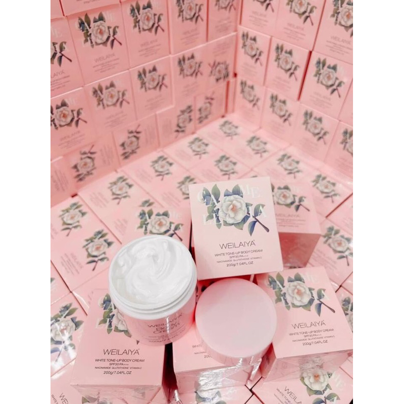 Kem Body Weilaiya Dưỡng Trắng Da Nâng Tone White Tone-Up Body Cream SPF30 PA+++ 200ml