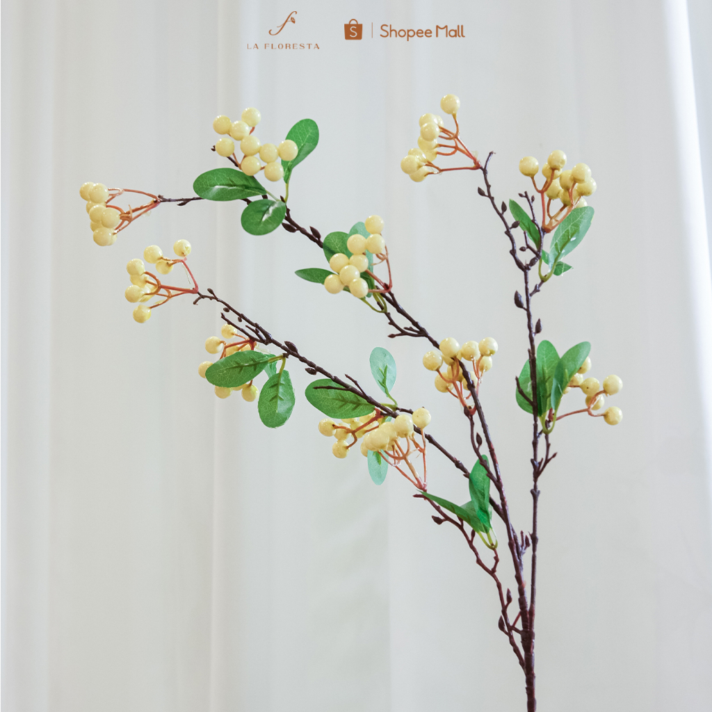 Cành Hoa Đông Đào, Đào Đông LA FLORESTA Chất Liệu Silicon Nhập Khẩu Loại 1 Bền Màu, Dùng Để Trang Trí Nhà Cửa