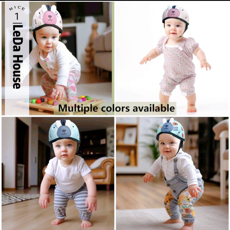Nón mũ bảo hiểm cho bé tập bò tập đi ngồi xe máy từ 6-36 tháng hình bọ gấu sư tử HCADGUARD Vietnam