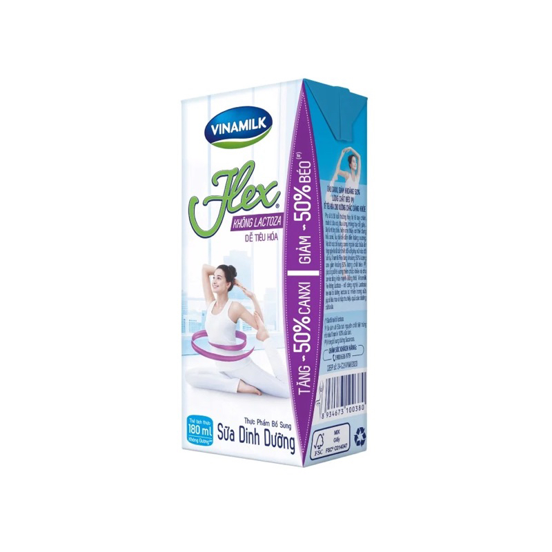 Thùng 48 hộp Sữa dinh dưỡng không đường Vinamilk Flex 180ml