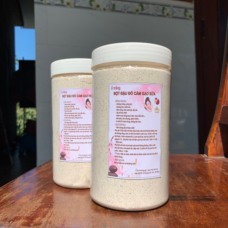 1kg Ủ trắng Cám gạo sữa đậu đỏ tắm trắng đắp nạ