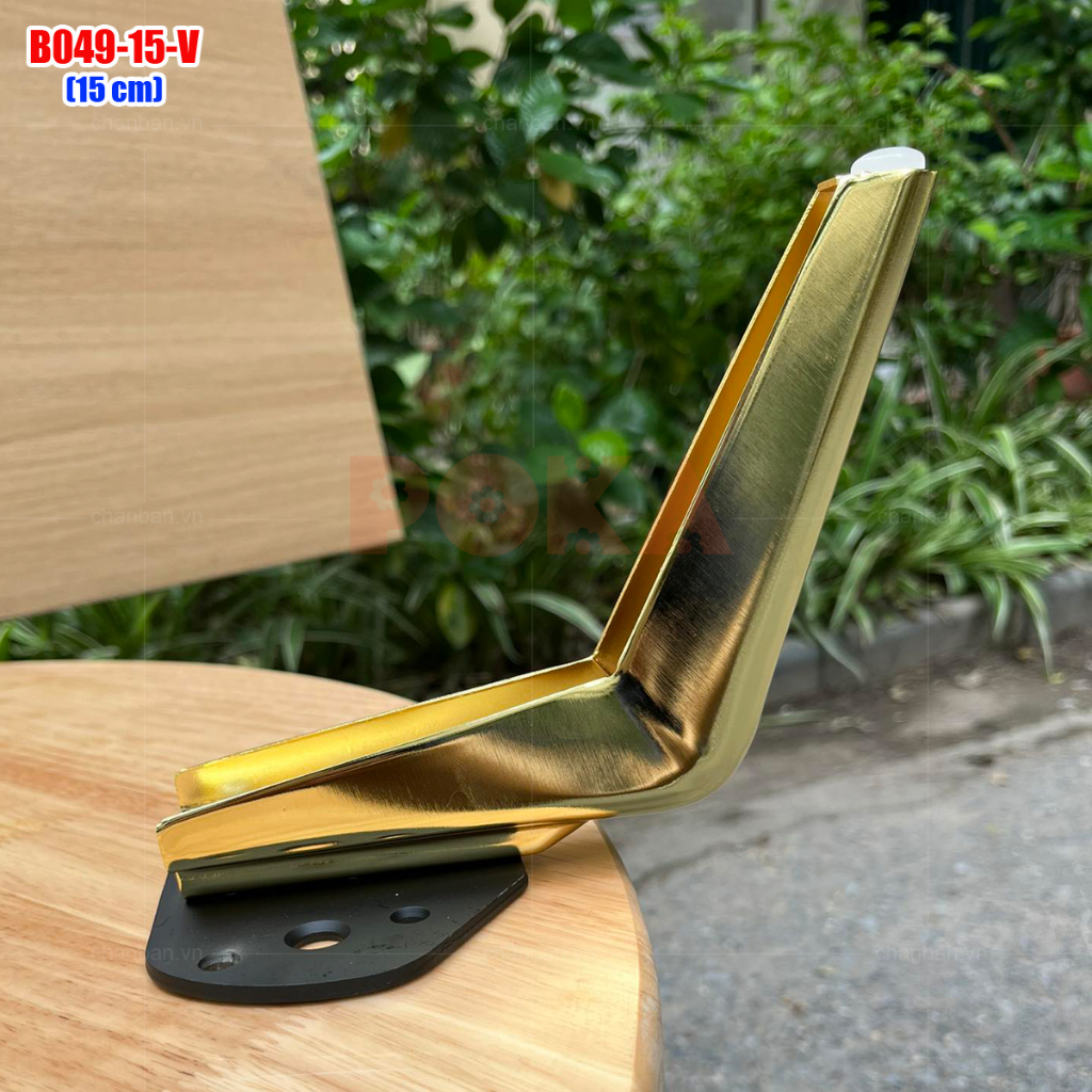 Chân ghế sofa B049 chiều cao 15cm 16cm 18cm có 3 màu titan - vàng - đen