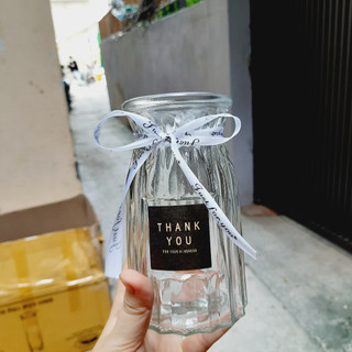 Lọ hoa thủy tinh/ Lọ thủy tinh dáng trụ nhỏ xinh vintage cao 15cm