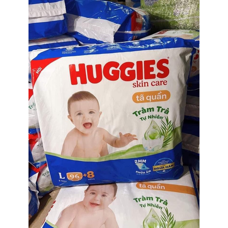 HCM Bỉm Tả Quần Huggies Jumbo Skincare 2mm L96+8, XL84+4, L48+8, dán M76+3