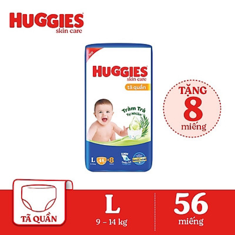 HCM Bỉm Tả Quần Huggies Jumbo Skincare 2mm L96+8, XL84+4, L48+8, dán M76+3