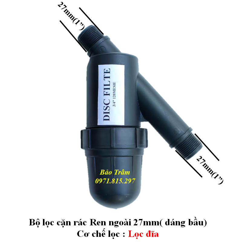 Bộ Lọc Đĩa chữ Y phi 27/34/42/48/60 - Bộ lọc cặn, rác cho hệ thống tưới - Bộ lọc nước đầu nguồn - Lọc tưới cây
