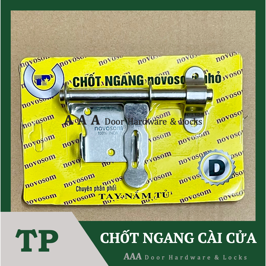 Chốt ngang inox 100%, Chốt gài cửa inox - Chốt gài ngang chữ D, S, L