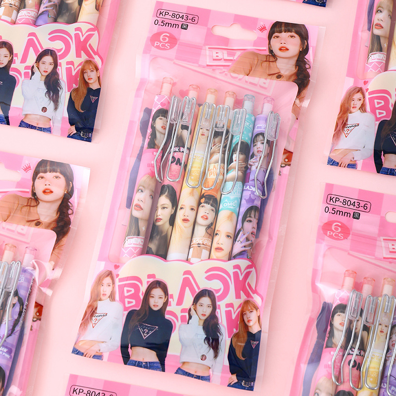 Bút Bi Viết Hàn Quốc Bút Bấm Hình Blackpink - Bút Bi Nước Mực Đen